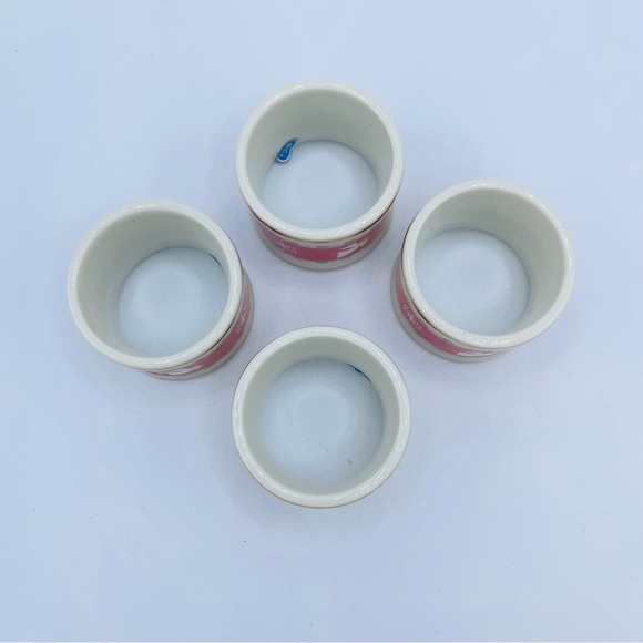 Vintage Christmas set of 4 Napkin Rings angel snowflake holly - Picture 3 of 9